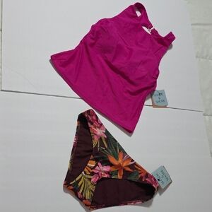 Shade & Shore Pink and Floral Bikini Set